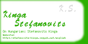 kinga stefanovits business card